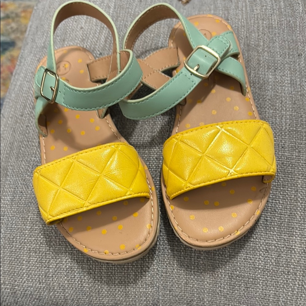 Kids Yellow and Green Sandals